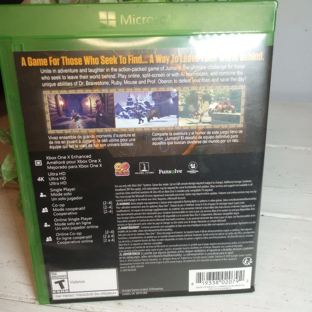 Jumanji: The Video Game Microsoft  Xbox One Gaming Disc  Those Who Seek To Find